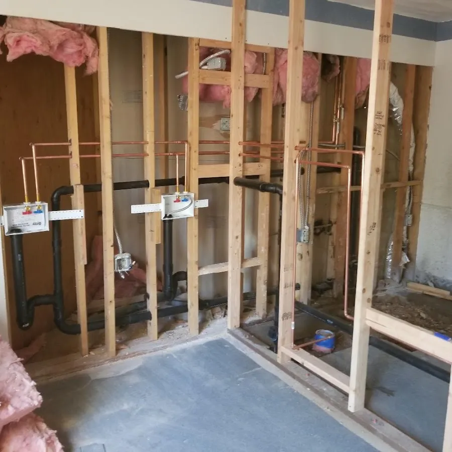 Copper pipe rough-in and plumbing installation in Wichita Falls